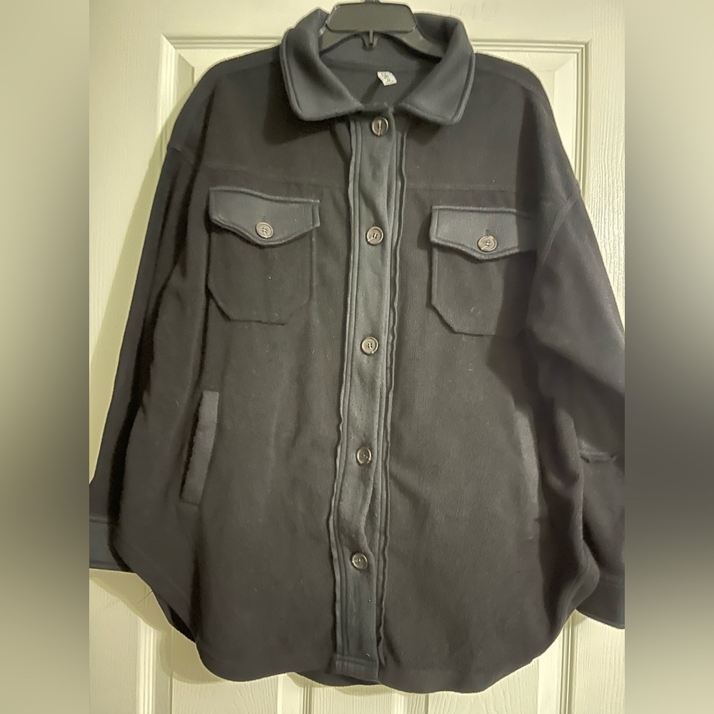 Misses Dark Black Shacket